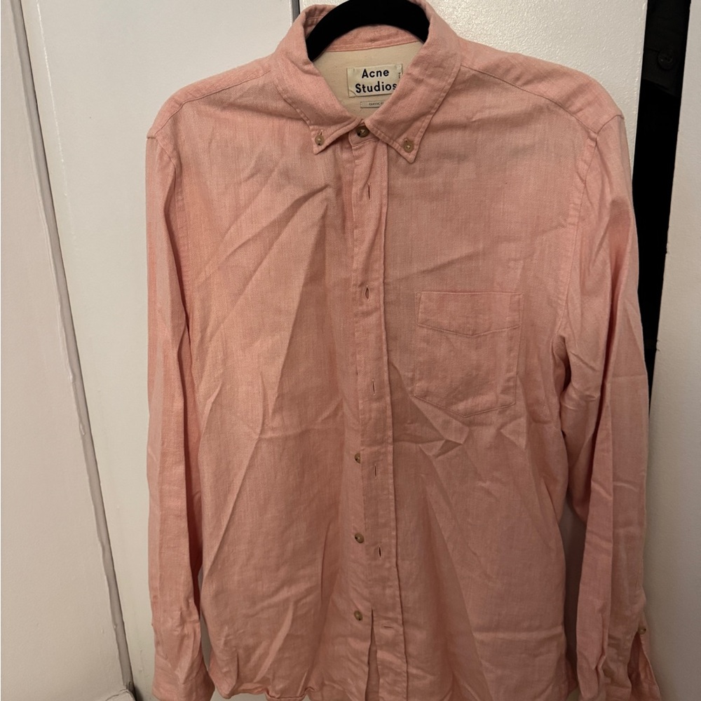 Acne Studios Men's Casual Pink Button Down Shirt